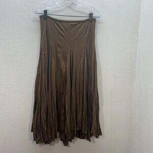 Moa Moa Womens L Brown High Rise Flared Maxi Skirt Y2K Boho Fairy Renaissance